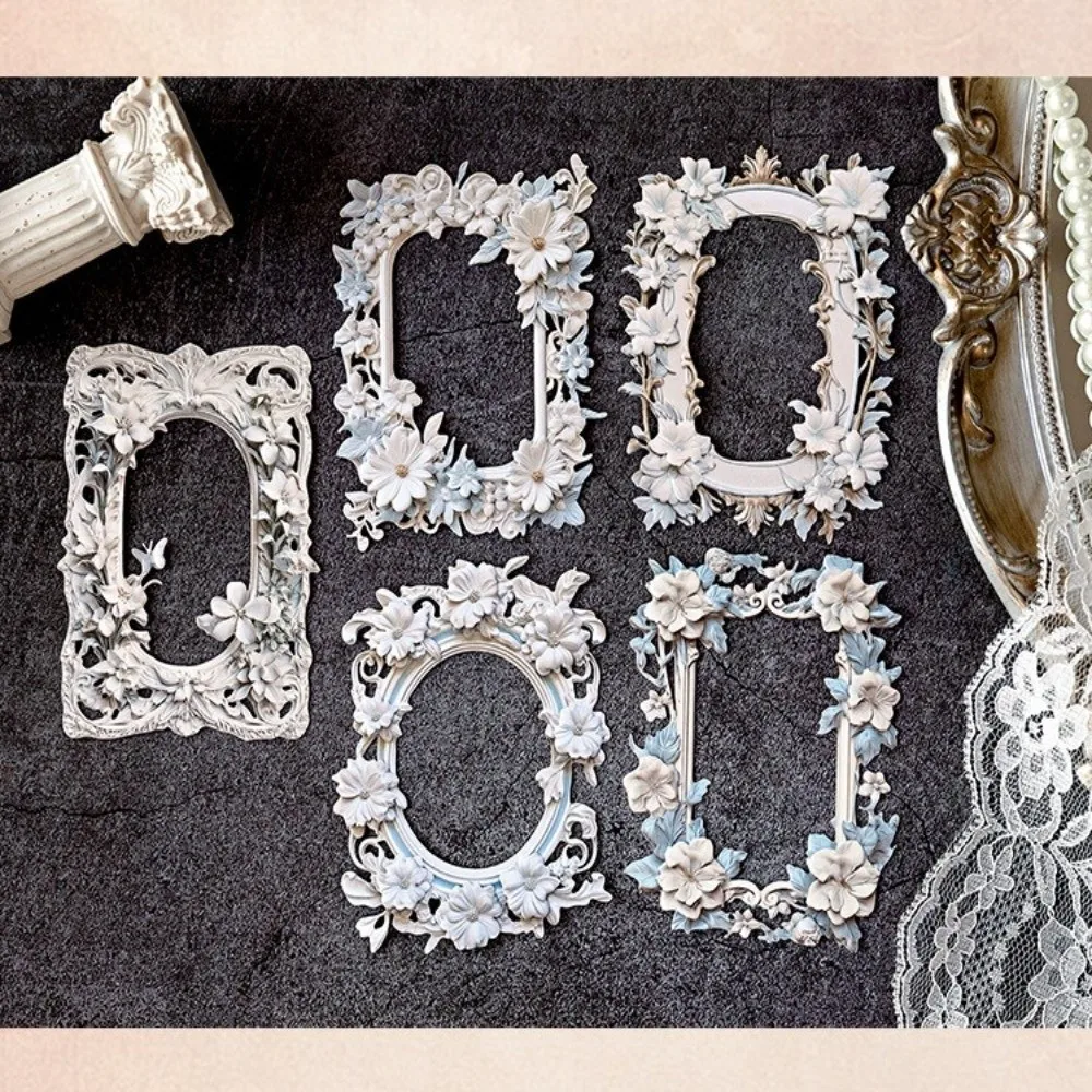 10pcs Lot Creative Design Vintage Flower Border Card Flower Pattern Border Style Collage Card Vintage Style Mirror Frame Card