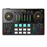 Interfaz de audio Maono AME2, tarjeta de sonido, mezclador de DJ, todo en uno, estudio portátil para podcast, para grabación, transmisión en vivo, YouTube, guitarra, PC