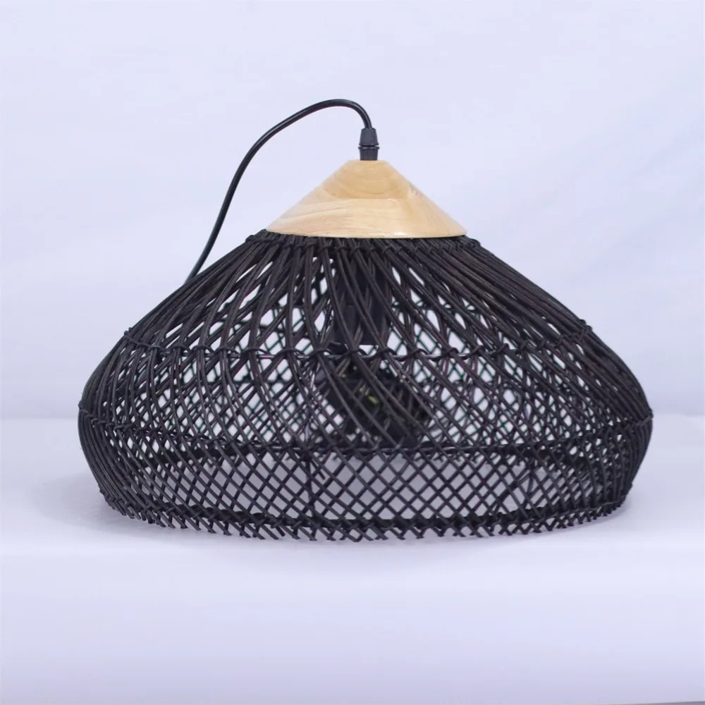 JOYINLED Pendelleuchten Vintage Handgefertigte Rattan-Lampe Japanischer Stil Wabi Sabi Beleuchtung für Kücheninsel Loft Esszimmer Licht – Detail 10