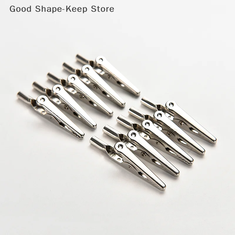 50 Count Mini Silver Alligator Clips-28mm, 35mm, 45mm, for Battery Testing and Electricity Examinations