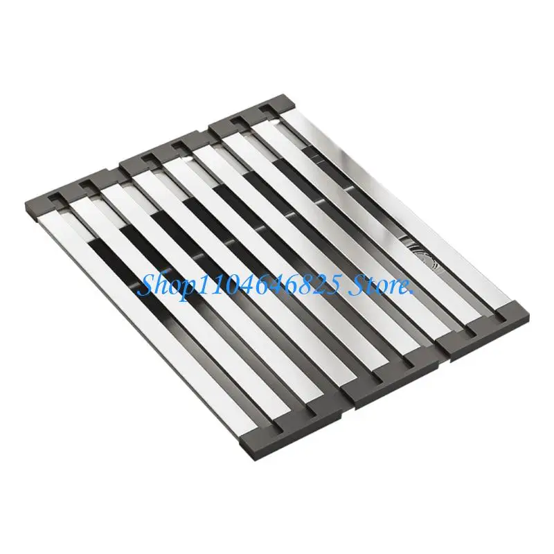 Heavy Type 304 Rustless Steel Sink Rack Kitchen Dish Drainer With Regulable Length for Drying Dishes Cookware