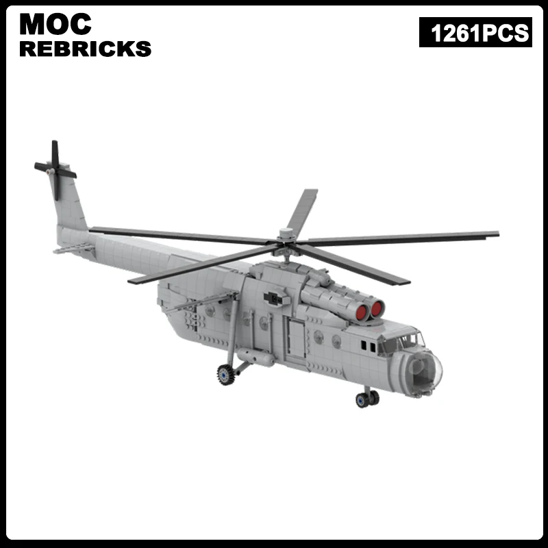 WW2 Military Series MI 6 Hook Helicopter MOC Building Block Assembly Model Brick Toys Aircraft Children's Christmas Gifts