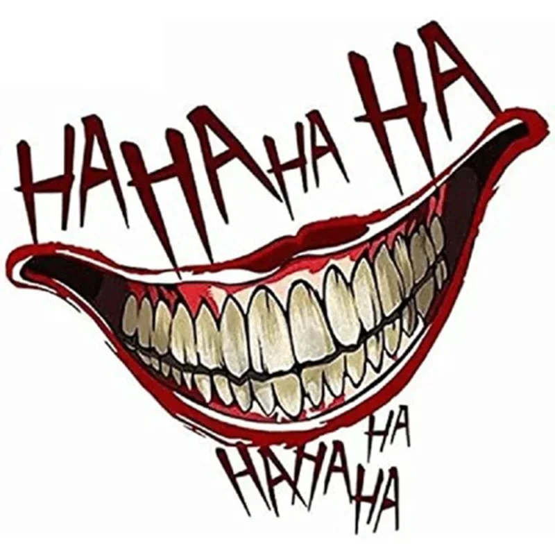 Clown Mouth HAHAHA Graffiti Stickers for Jeep Car Truck Van SUV Motorcycle Window Wall Cup Bumpers Waterproof Crafts Decals