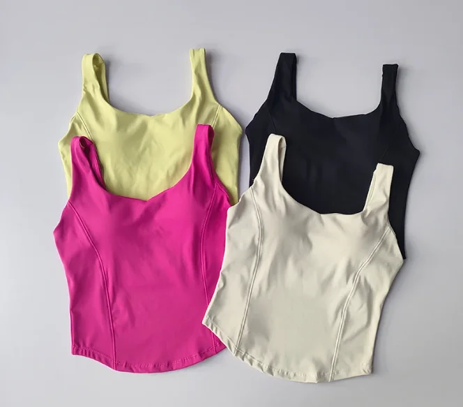 High Strength Back Fitness Tank Top Women's Running Shockproof Sports Bra High Elastic Gathering Nude Yoga Bra for External Wear