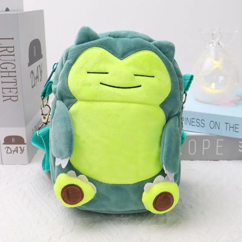 Kawaii Pokemon Lucario Snorlax Rowlet Pikachu Mobile Cartoon Anime Doll Plush Crossbody Mobile Phone Bag Wallet Children's Gift view 2
