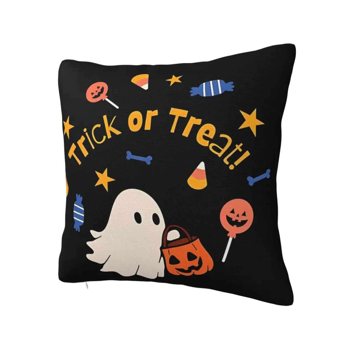 Trick Or Treat Halloween Pumpkims Ghost Pillowcase Printing Cushion Cover Decor Throw Pillow Case Cover Seat Drop Shipping 45X45