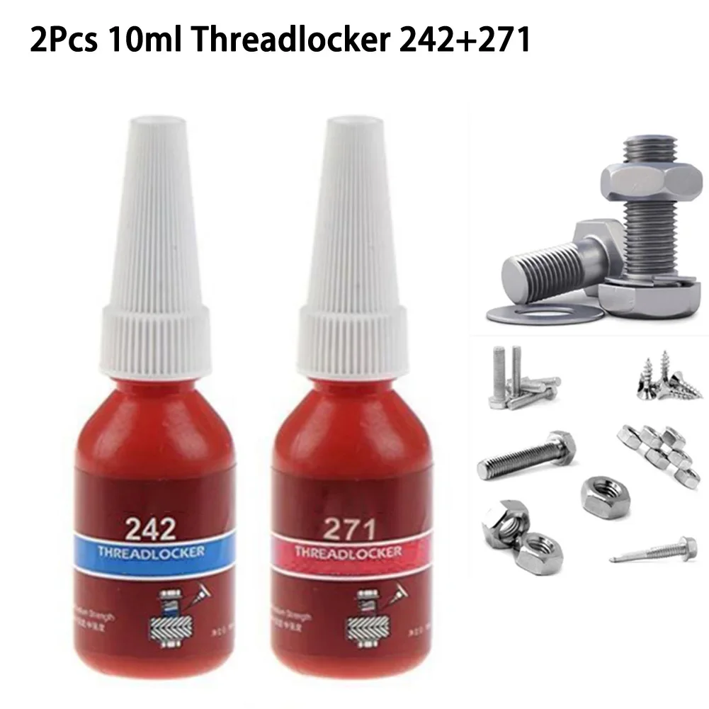 

2Pcs10ml Threadlocker 271 + 242 Screw Adhesive Anaerobic Glue Anti-loose Anti-slip Sealing Thread Locking Agent Caulk Sealers