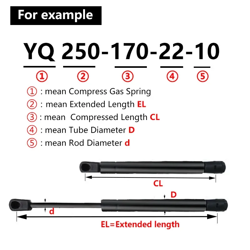 1PC 600N/135LB 150-300mm Universal Gas Struts Ball Socket Endings Lift Support Storage RV Bed Window Lift Lid Support Gas Spring