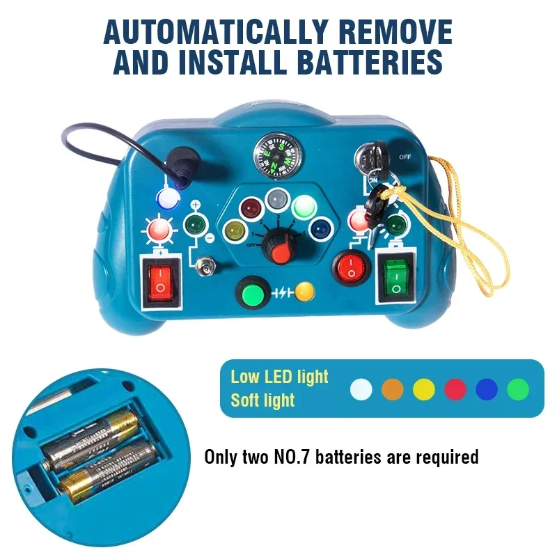 Montessori Beschäftigt Bord Sensorischen Spielzeug mit LED Licht Cartoon Schalter Steuerung Maschine Koordination Ausbildung Pädagogisches Spiel Kind Geschenk