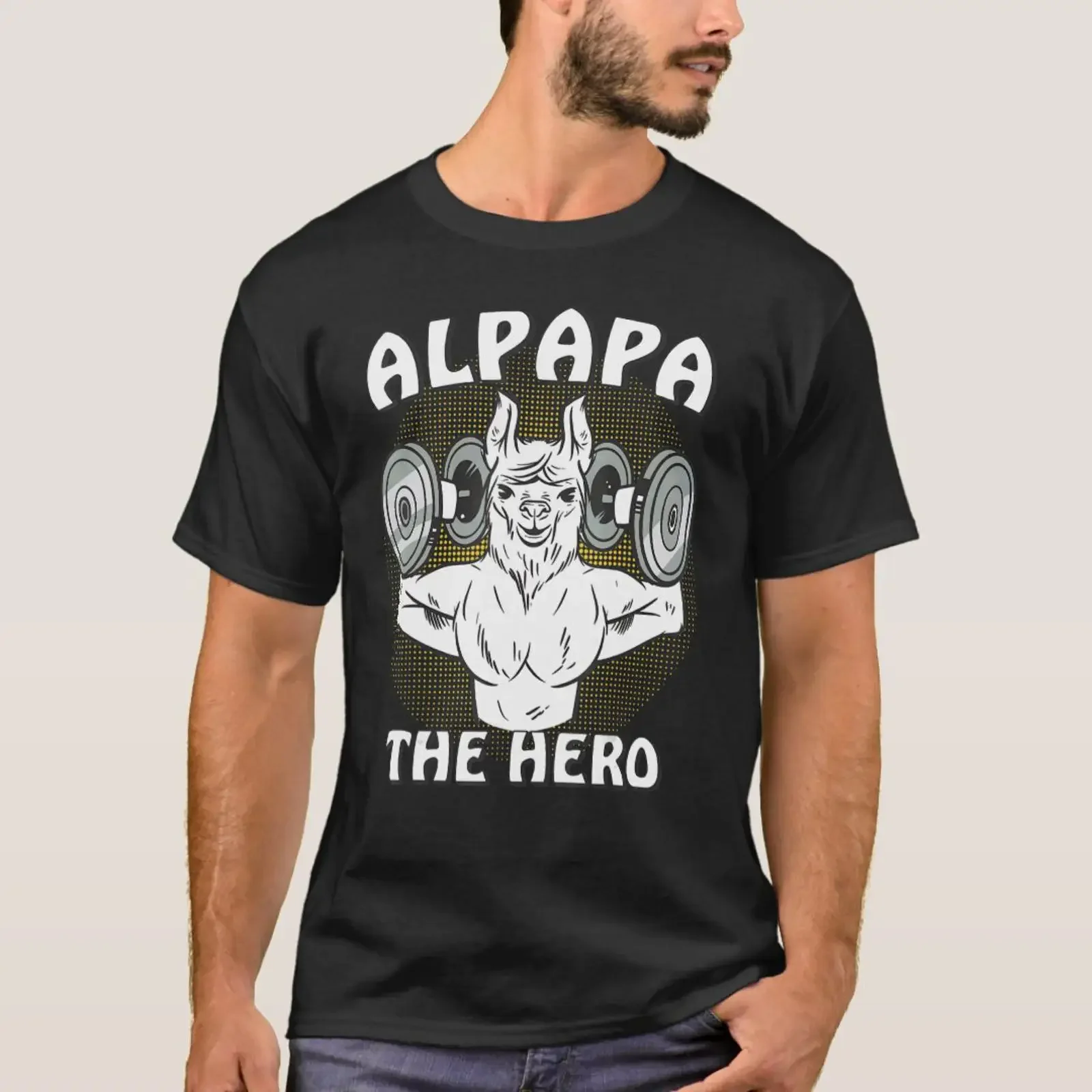 ALPAPA THE HERO Father Family Llama Papa T Shirt vintage Washed Unisex graphic Breathable streetwear Slightly Versatile Stylish