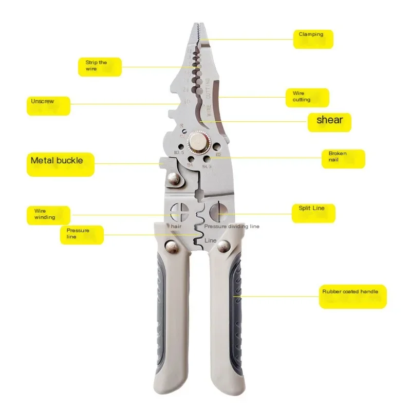 เครื่องตัดสายมัลติฟังก์ชั่นปรับได้แบบ DIY เครื่องมือมือปอกขั้ว