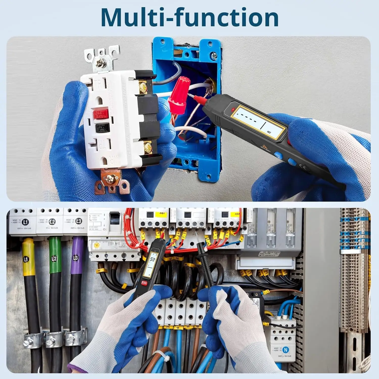 Smart Digital Multimeter Non Contact Voltage Detector Pen Auto Range Resistance NCV High Precision Multimetro Voltmeter Tester