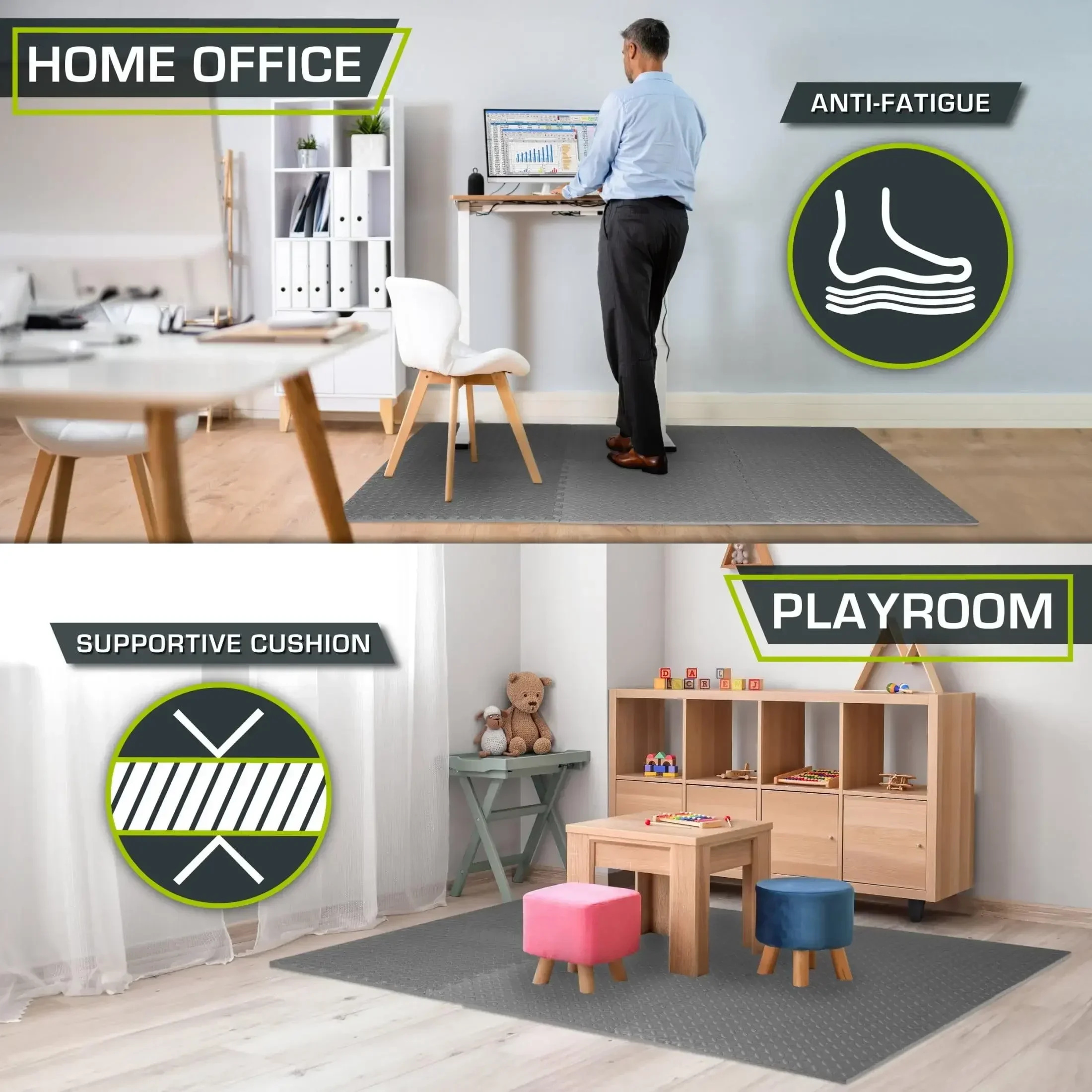 سجادة تمرين الألغاز، بلاط متشابك من إسفنج EVA سميك مقاس 1/2 بوصة #6