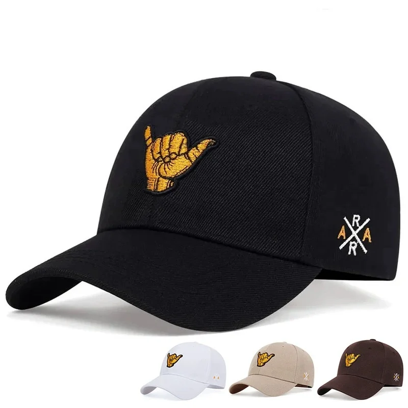 Unisex Finger Embroidery Baseball Caps Adjustable Casual Hats Spring and Autumn Outdoor Sunscreen Hat