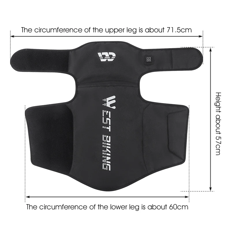 WEST BIKING Electric Heating Kneepads Winter Windproof Motorcycle Bike Cycling Leg Warmers Hot Compress Therapy Support Brace