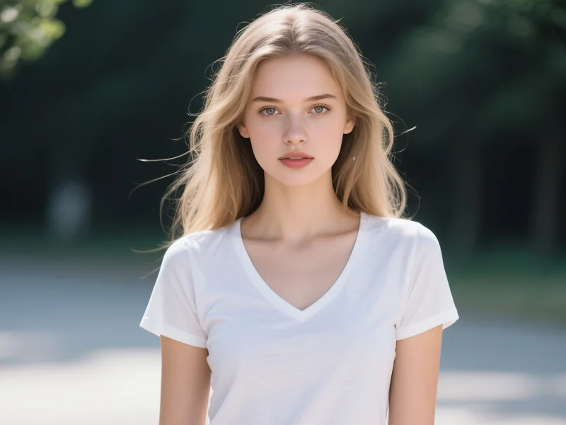 t-shirt scollo a V per donna