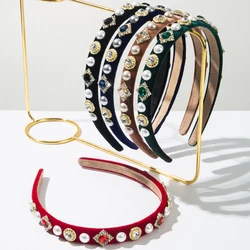 European and American French Retro Rhinestone Velvet Headband, Fashionable and Slim Style, Light Luxury, Shiny Party Headband