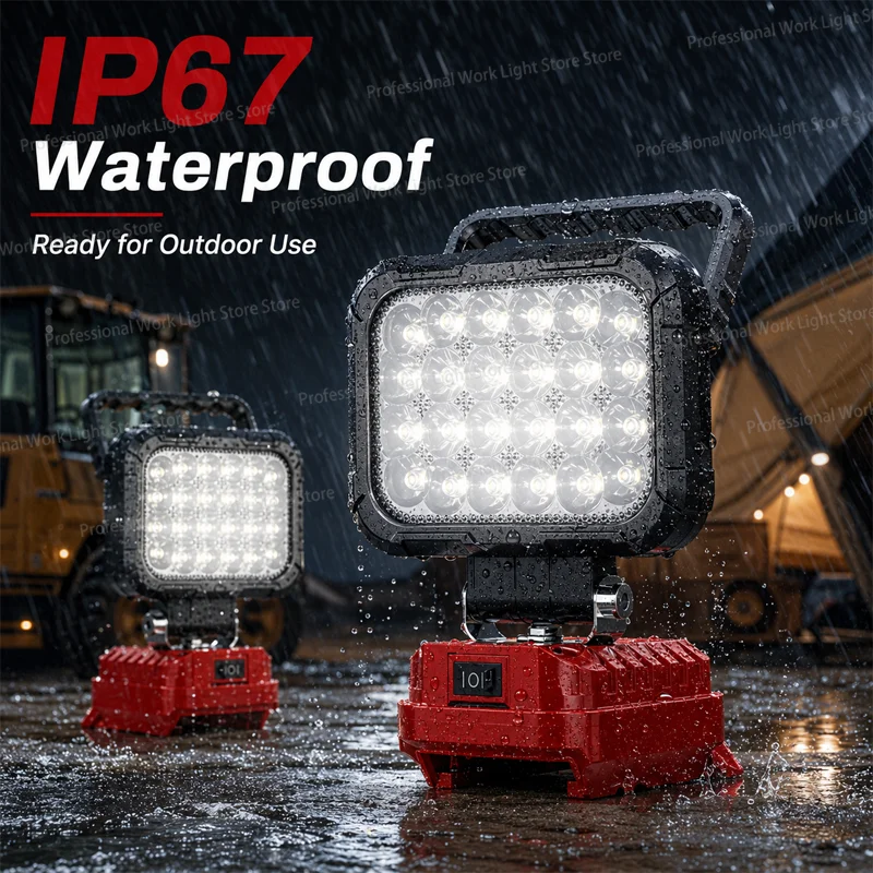 Power Tool Parts for Milwaukee 18V Battery LED Work Lights Outdoor Lamp Hand Lantern Spotlight USB Charger Cordless Work Lights
