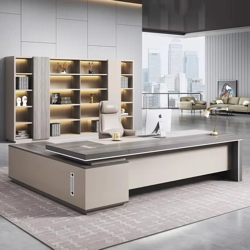 أدراج مكتب تنفيذية جمالية قوية مصممة فاخرة مكاتب مكتبية حديثة رخيصة أثاث خشبي كبير Scrivanie Da Ufficio