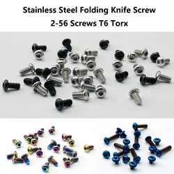 15pcs/Set Custom Stainless Steel 2-56 Screws T6 Torx Button Head Screw Pocket Knife Clip Screw Knives Handle Accessories Nails