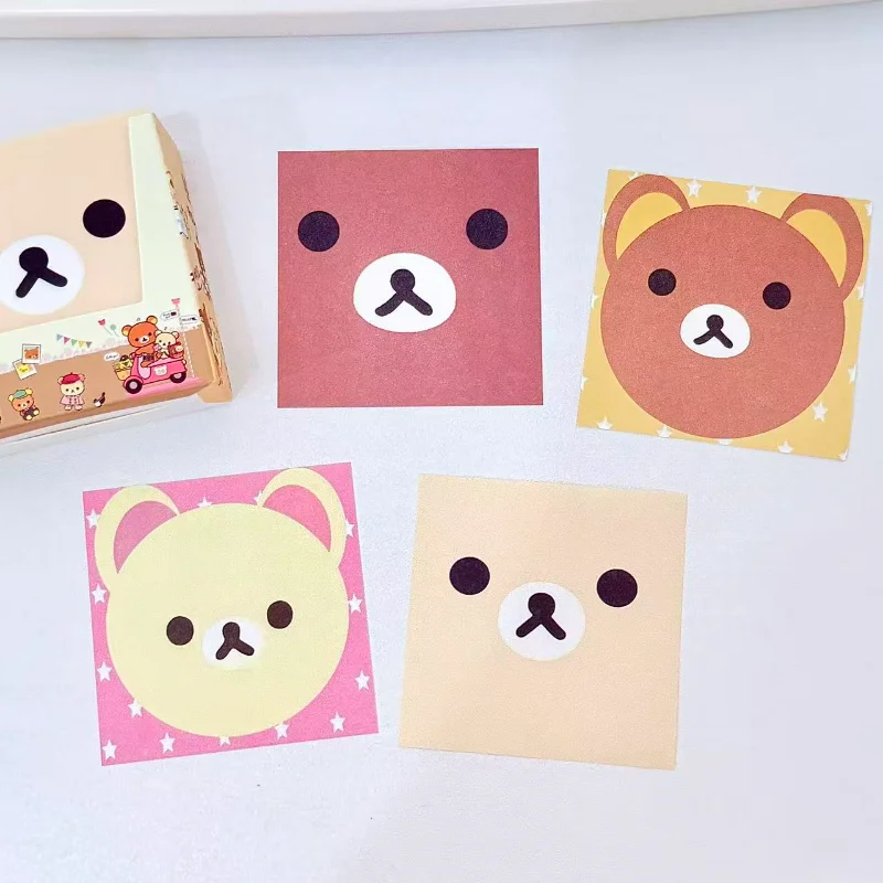 200 قطعة Rilakkuma محاصر مثبت ملاحظة لطيف الكرتون المحمولة جيب المفكرة طالب غير لزجة رسالة ورقة مكتب القرطاسية هدية