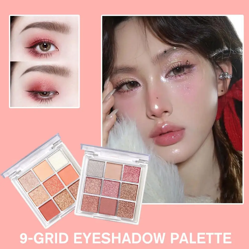 9 cores paleta de sombra diamante perolado fosco sombra contorno dos olhos maquiagem olhos shimmer cosméticos encantador e1j0