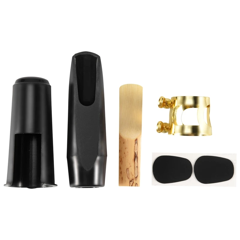 

Alto Sax Saxophone Mouthpiece Plastic With Cap Metal Buckle Reed Mouthpiece Patches Pads Cushions