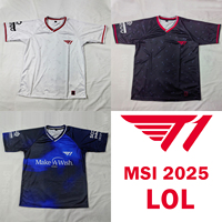 2025 Msi Skt T1 Uniform Jersey E-sports T-shirt Lol S15 Faker Men's T-shirt Sports Game 3d Children's Short Sleeve Top T-shirt