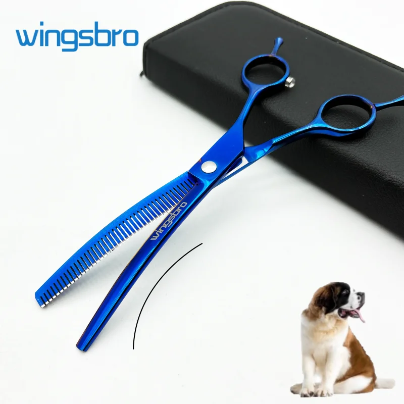 

Professional Pet Dog Grooming Scissors 7.0 inch Curved Thinning Scissors For Dogs & Cats Ideal For Diy Home Use