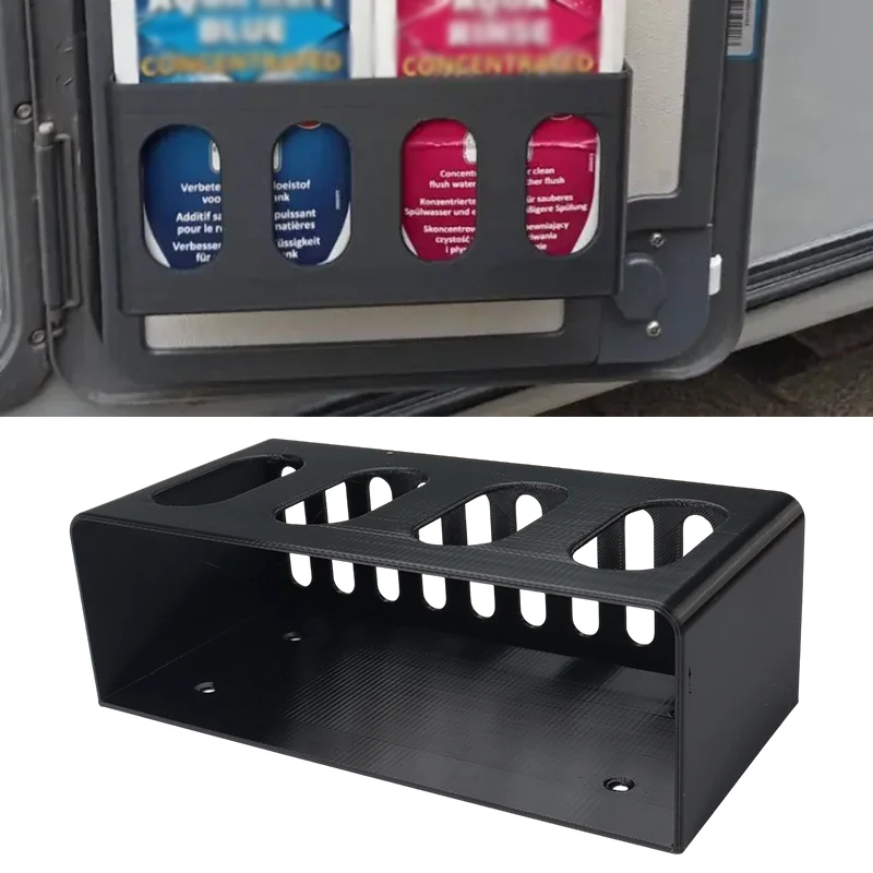 RVs Door Storage Box ABS Shelf Black Suitable For Thetford Toilet Seat Organizer Campers Vans Sewage Tanks RV Door Storage Box