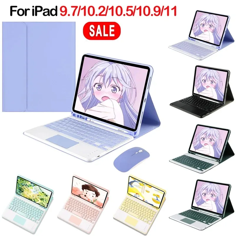 Bluetooth Tablet Keyboard for iPad Air 4 10.9 Air 5 2022 10th 11th Pro 10.5 Air 3 Case for iPad Pro 11 10.2 8 9th Pencil Holder