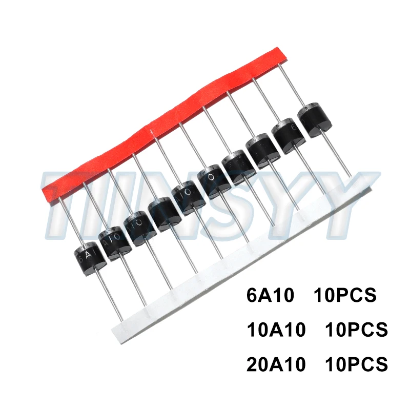 6A10 10A10 20A10 1000V 10PCS R-6 Anti Reverse/Reflux Circuit Board Rectifier Diode