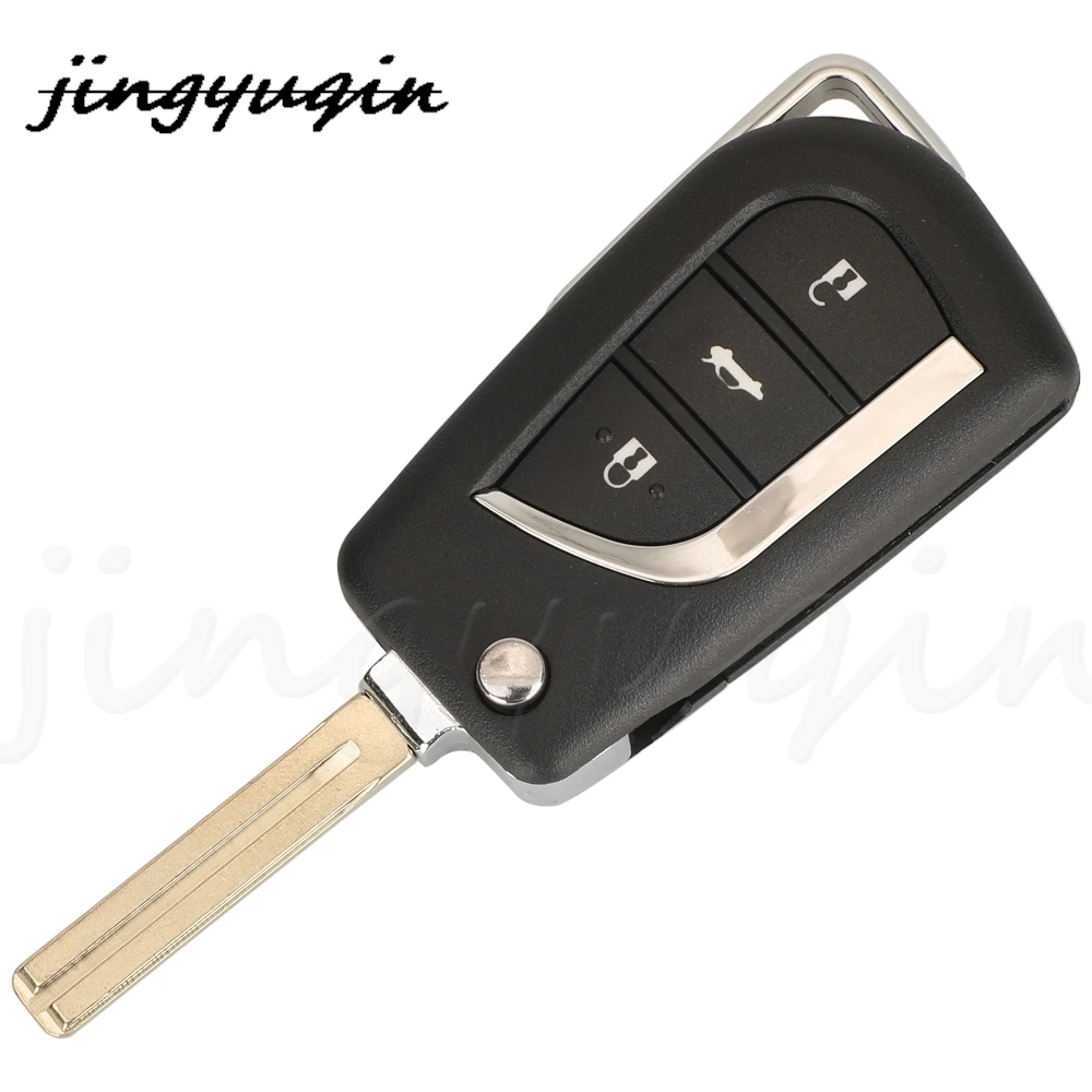 jingyuqin 3BTN Folding Smart Remote Car Key Fob 433MHz 8A Chip 12BFE-01 For Toyota Auris Camry RAV4 Yaris 2015-2018 With TOY40