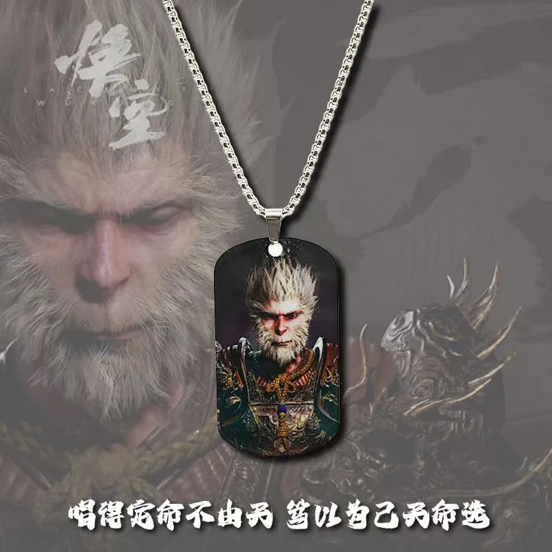 Newly Arrived Jewelry - Black Base Wukong Acrylic Printed Necklace, Keychain Man Mysterious and Domineering Necklace