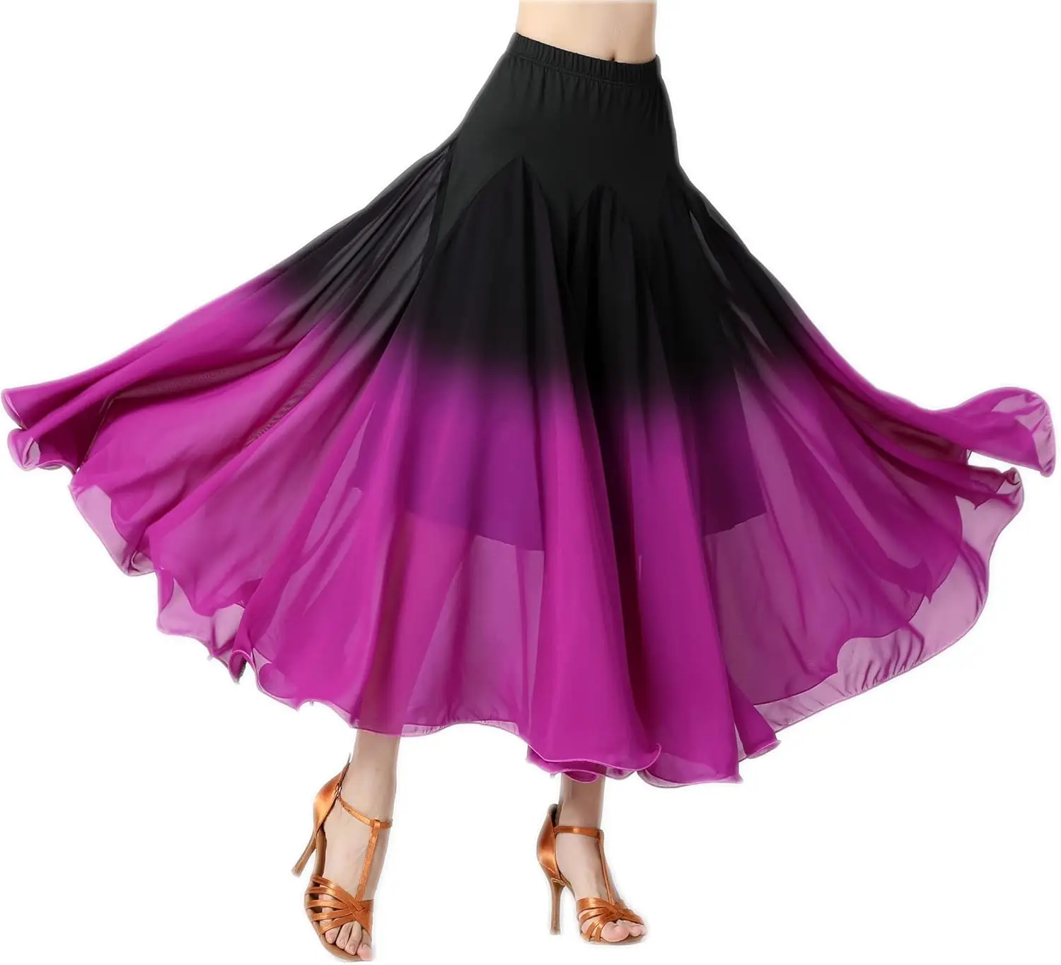 

Luxy Trio Elegant Ballroom Dancing Waltz Dance Party Long Swing Mesh Skirt
