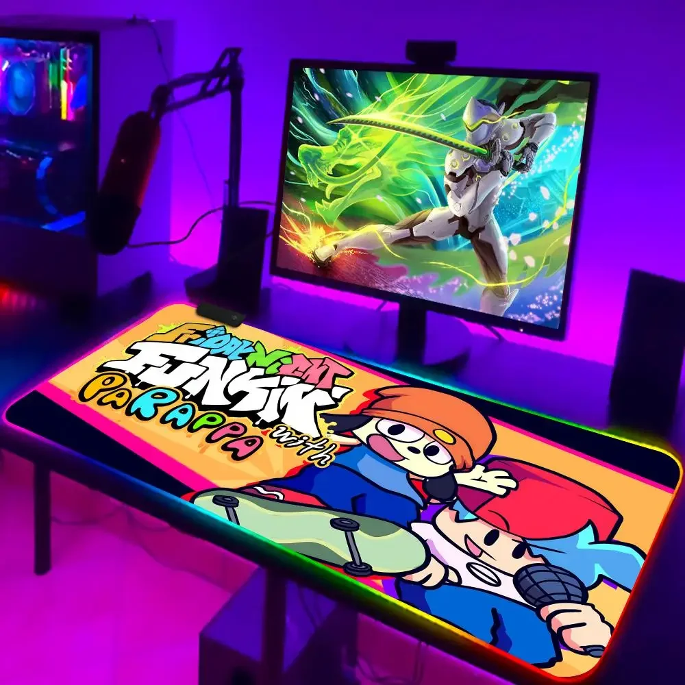 Rap Friday Night FunkinES game Mouse Pad CS-GO anime character luminous super large RGB office game competitive keyboard pad