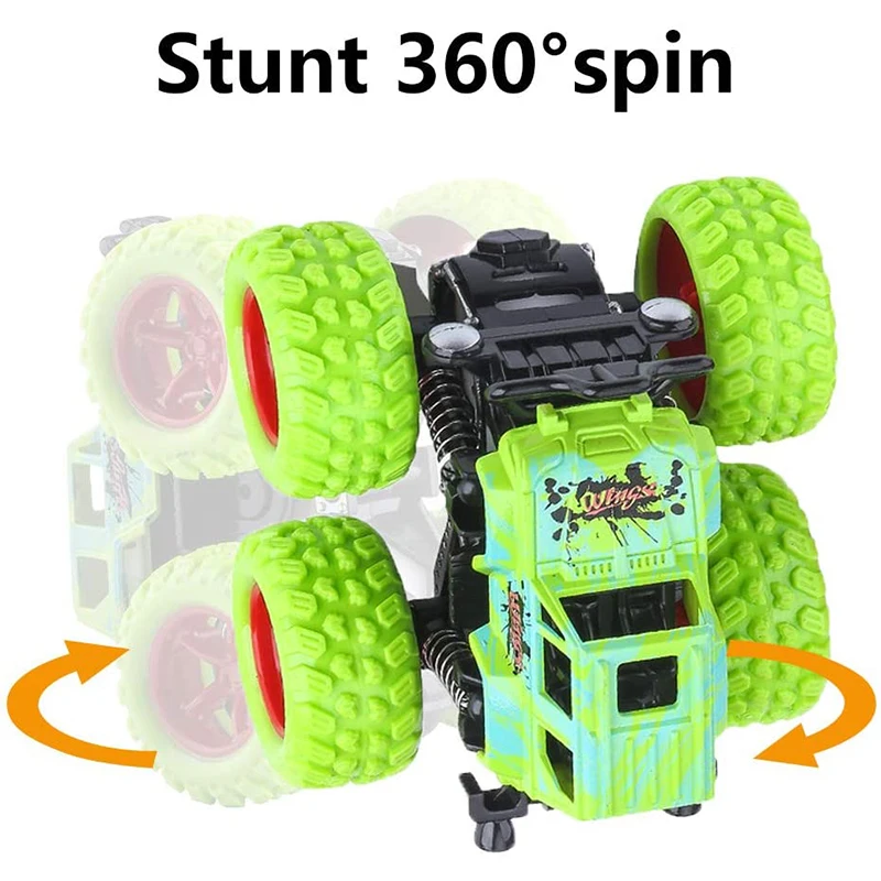 Amazing Double-Sided Pull Back Off-Road Vehicle for Kids - 4WD Inertia Stunt Drive Toy Car as a Perfect Children\'s Gift