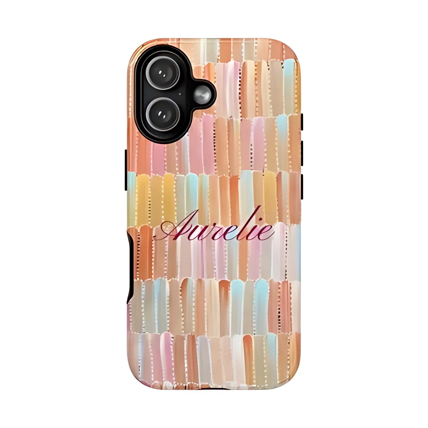 Pastel Brush Stripes Phone Case for Samsung Galaxy S20 S23 S24 S25 S26 FE Plus Ultra Edge 4G 5G Luxury Double-layer Back Cover