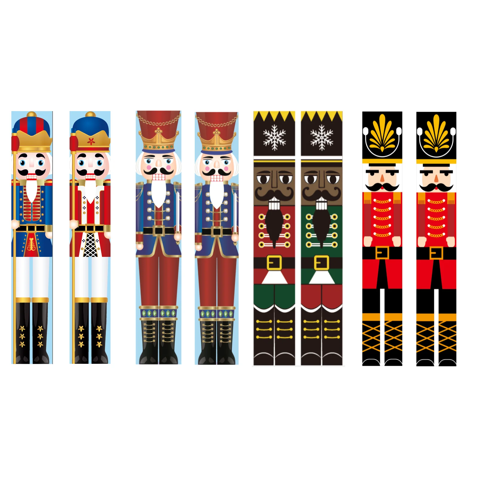 1 Pair, Nutcracker Christmas Decorations Outdoor Xmas Decor - Life Size Soldier Model Nutcracker Banners For Front Door Porch Ga