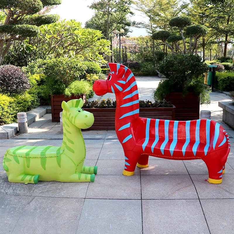 Outdoor Dolphin Seahorse FRP Ocean World Animal Seat Sculpture