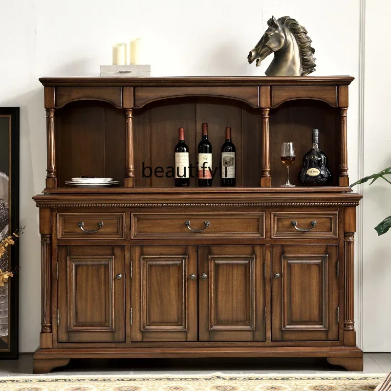 

American side cabinet, four doors, storage porch, wine cabinet, household tea multi-functional dish cabinet