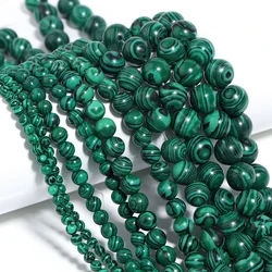 1 Strand Natural Stone Beads 4/6/8/10/12mm Green Malachite Stone Beads Round Loose Spacer Beads For DIY Jewelry Making