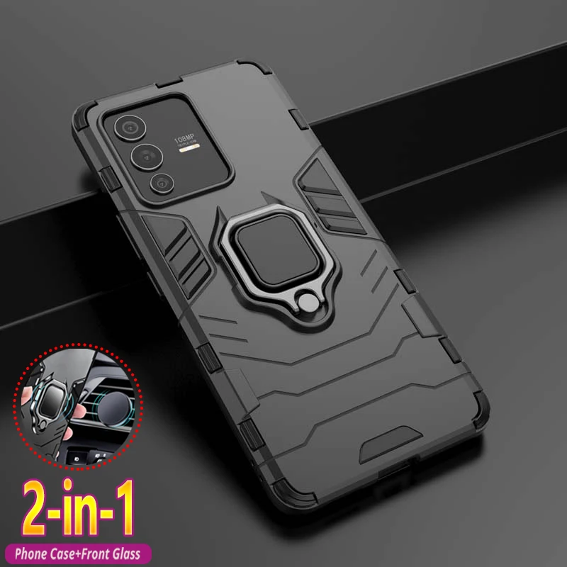 Shockproof Case For Vivo S5 S6 S7 S7E S7T S9 S9E S10 S12 Pro V17 Neo V11 V11i Cover Bumper Armor Ring Magnetic Stand Back Coque