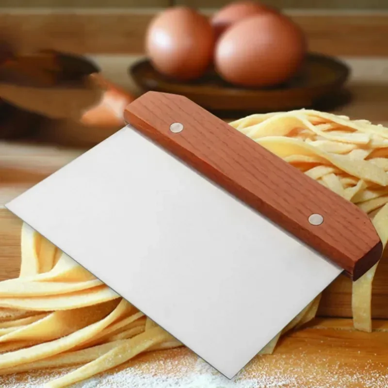 

Stainless Steel Pasty Cutters Noodle Knife Cake Scraper with Scale Baking Cooking Dough Accessories