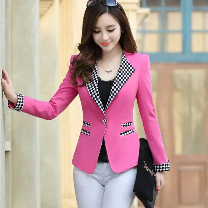 

The new small suit female spring and autumn short paragraph long - sleeved Slim was thin code sweet short jacket suits