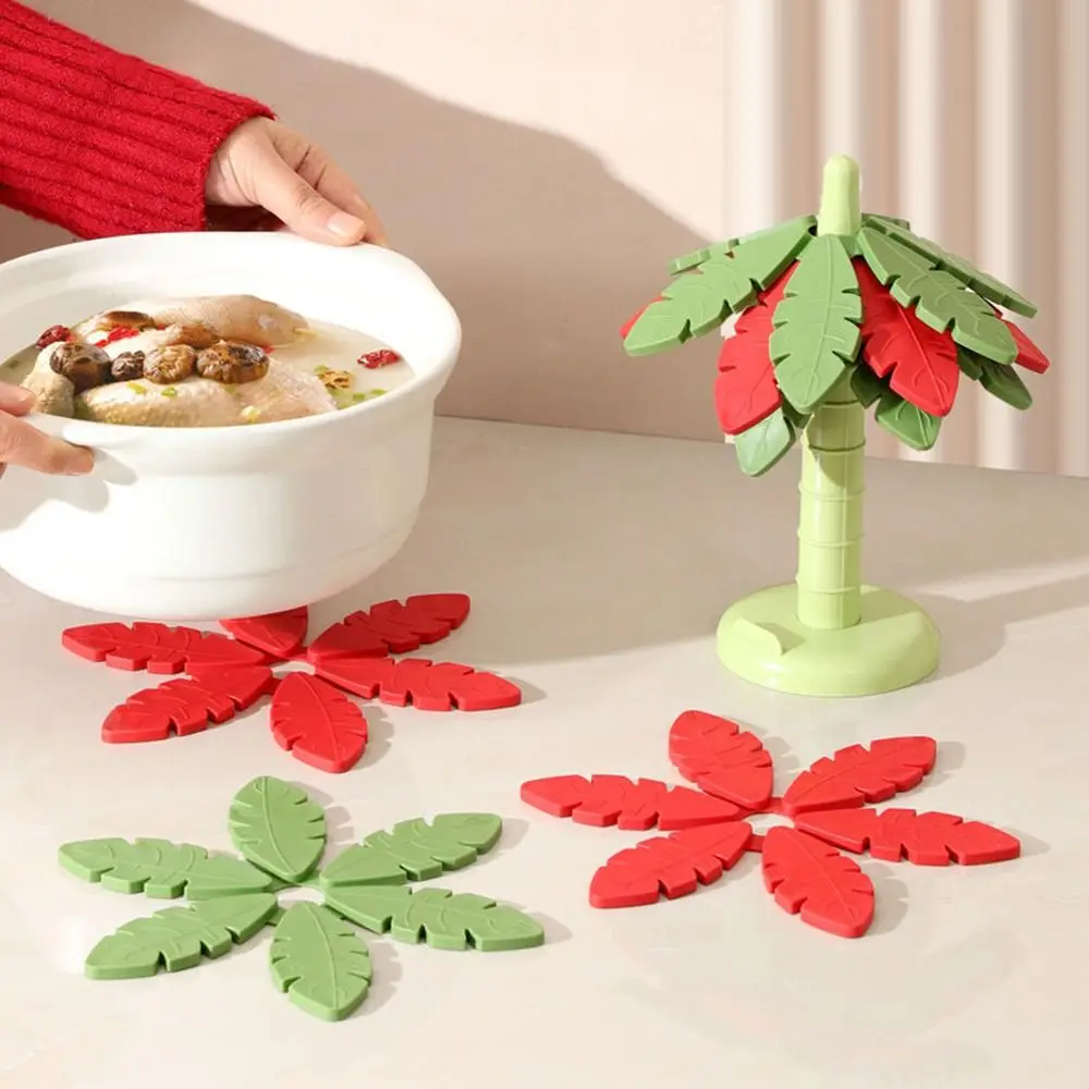 

Anti Scald Tree Shape Table Mat Heat Resistant Phone Stand Dishes Insulation Pad with Stand Creative Silicone Placemats
