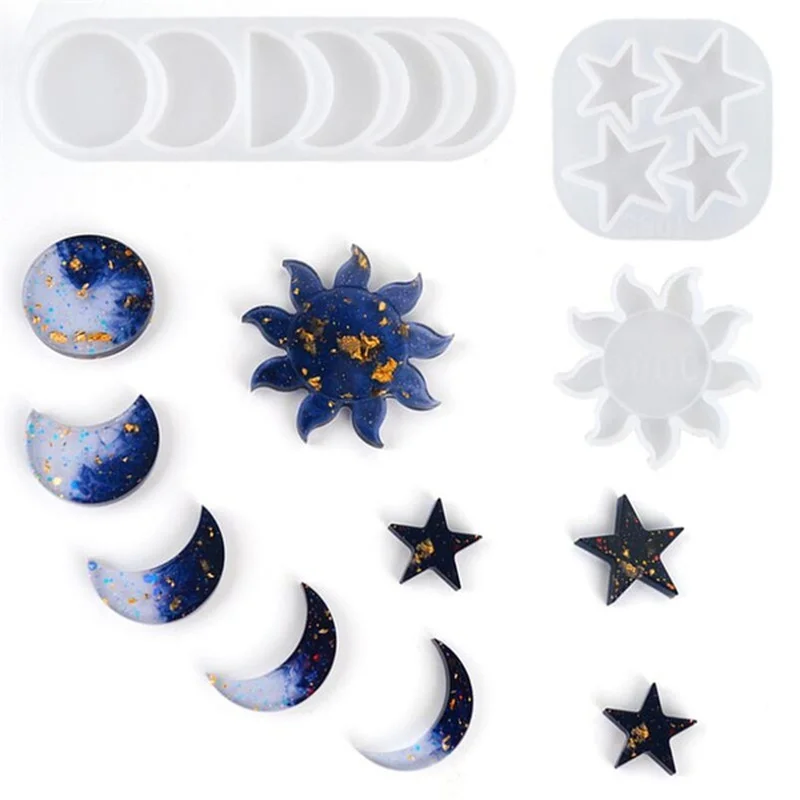 Neue Stern Sonne Mond Silikon Harz Formen Schmuck Ornamente DIY Handgemachte Form Epoxidharz Formen Geeignet Hause Handgemachte Liefert