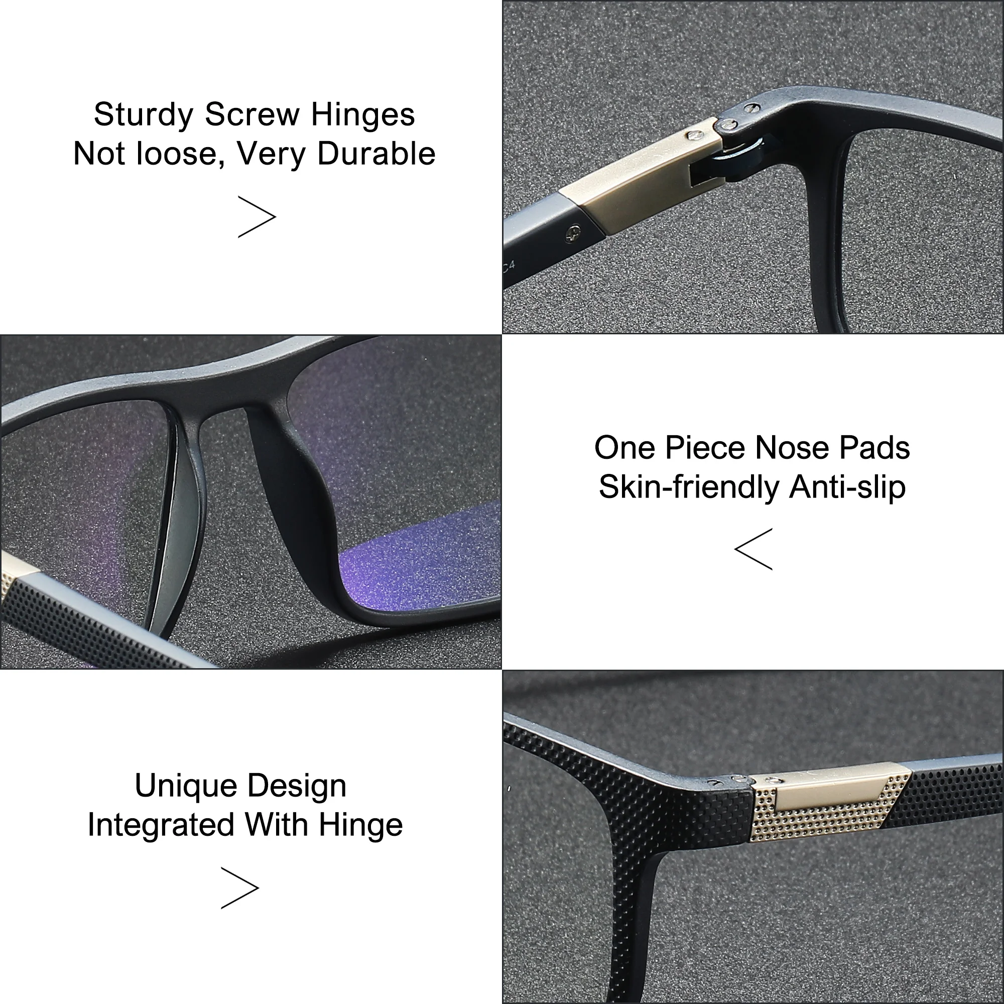 Blue Light Blocking Glasses Men Square Computer Gaming Eyeglasses Anti Blue Ray UV Protection Eyewear Scratch-Resistant Lens