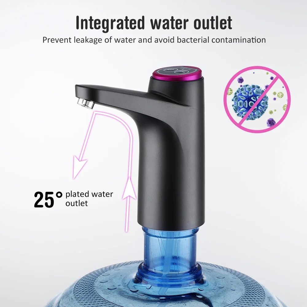 Portable Automatic Water Dispenser Electric Water Pump Button Control USB Charge Drink Dispenser for Kitchen Office Outdoor view 2