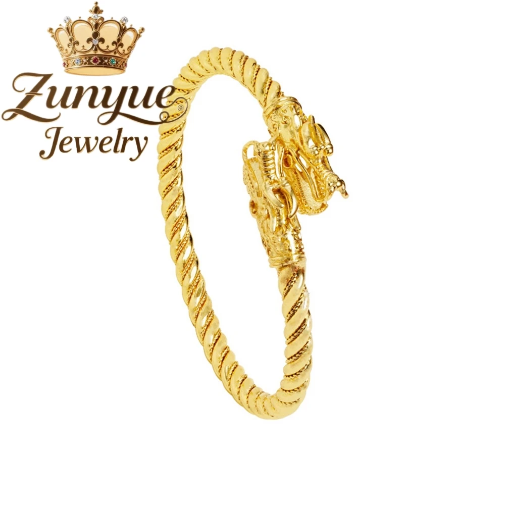 

Sand Gold Bracelet With A Dragon Head Opening Luxury Quality Jewelry Best Selling Fashion Jewelry Elegant Charms Exquisite Gift